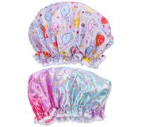 DEARMAMY 2Pcs Unicorn Bonnet Hats for Boy Girl Comfortable for Bathing Sleeping Face Washing Durable Safe Design