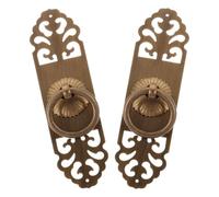DEARMAMY 2pcs Vintage Style Brass Pull Handles 3cm X 12cm Screw Fixing for Wardrobe Drawer Cabinet Doors, Antique Bronze Kitchen Cupboard and Closet Hardware