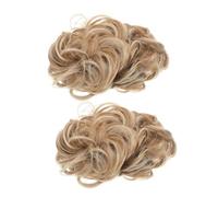 DEARMAMY 2pcs Wavy Chignon Hairpieces for Women Invisible Messy Bun Scrunchies with Realistic Curls Lightweight Synthetic Hair Attachments for Natural Look for Daily Wear and Special