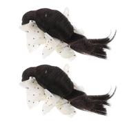 DEARMAMY 2pcs Wig Clips Faux Hair Bun Extensions for Women Black White Polka Dot Messy Bun Claw Clip Hairpiece Stylish Updo