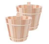 DEARMAMY 2pcs Wooden Bath Salt Box for Crystal Bath Salts and Aromatherapy Stone Storage, Rustic Wood Bucket for Preserving Fresh Appearance and Safe Use in Bathroom or Sauna