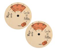 DEARMAMY 2pcs Wooden Circle of Fifths Chord Wheel Music Tool for Musicians Guitar Accessories Brown Melody Supply Instrument Supplies