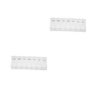 DEARMAMY 2sets 2pcs Boxes Portable Multi Weekly Pill Organizer Cases Transparent Storage Containers for Medication and Supplements for Home Office Travel and Outdoor Use 2pcs*2