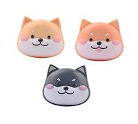 DEARMAMY 2sets Assorted Color Dog Design Holders with Mirror and Tweezers Convenient Mini Storage Case for Travel and Daily Use 3pcs*2