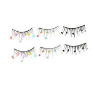 DEARMAMY 3 Pairs Sequins Eyelash Extensions Heart Flower Design False Lashes Comfortable Natural Look for Daily Makeup and Special Occasions