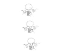 DEARMAMY 3 Pcs Maths Teacher Keyring Triangle Ruler Compass Calculator Pendant Decorative Keychain Accessory for Bag Phone Car Key