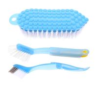 DEARMAMY 3 Pcs Tile Grout Cleaning Brush Set Mini Bathroom and Kitchen Scrubbing Brushes with Curved Handles for Cleaning of Tiles Bathtubs and Crevices