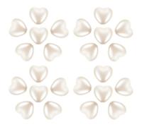 DEARMAMY 300pcs Heart Shaped Abs Plastic Spacer Beads Love Charms for DIY Jewelry Making Supplies, Simulation Pearl Effect, Suitable for Bracelets and Necklaces Crafting