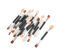 DEARMAMY 30pcs Double-ended Eyeshadow Brushes with Silver Aluminum Tube, Angled Dual-head Eye Makeup Applicators for Powder Cosmetics, Reusable Eyebrow Shaping Tools Suitable for Travel