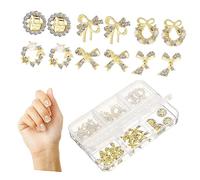 DEARMAMY 30pcs Metal Nail Charms Set Delicate Nail Decorations Manicure Accessories for Diy and Pedicure