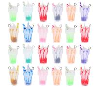DEARMAMY 30Pcs Mini Resin Ice Cream Cup Charms DIY Pendant Set for Necklace and Earring Making, Cartoon Ice Cream Cone Drink Charms for Crafting