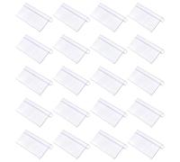 DEARMAMY 30Pcs Supermarket Price Tag Holders with Card Slot 8Cm X 4Cm Plastic Retail Label Display Strips for Shop Pricing