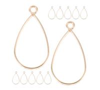 DEARMAMY 30pcs Teardrop Open Back Bezels Pendants for Resin Jewelry Making DIY Hollowed Charms Craft Findings for Bracelets Necklaces Keychains