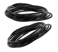 DEARMAMY 35pcs Black Silicone Hair Bands Thin 2.5mm Elastic Hair Ties with Retro 80s Style round Jelly Bracelets for Everyday Use and Goodie Bag Fillers