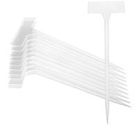 DEARMAMY 35pcs White Slant Top Plant Labels 30cm Garden Stakes for Outdoor and Indoor Plant Marking Tree Tags for Gardening and Accessories
