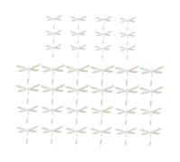 DEARMAMY 36pcs 3D Imitation Silver Dragonfly Wall Stickers Hollow Design Decorative Decals for Home Room Wall Decor