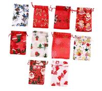 DEARMAMY 36pcs Christmas Candy Drawstring Bags Organza Storage Pouches for Wedding Party and Treasures Goody Bags for Holiday Decoration