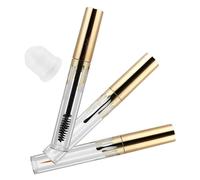 DEARMAMY 3pcs 4ml Empty Lip Gloss Tube Lip Balm Container and Eyeliner Bottle Set Steel Brush Refillable Mascara Bottle for Professional Makeup Use