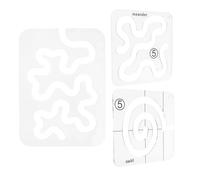 DEARMAMY 3pcs Acrylic Quilting Templates with Meander Swirl Curve Design, Sewing and Patchwork Rulers for Industrial and Domestic Machines, Quilting Pattern Stencils for Hobbyists