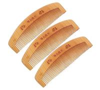 DEARMAMY 3pcs Anti-static Wooden Comb Fine Tooth Hair Detangling Combs Portable Scalp Massage for Home Travel Set