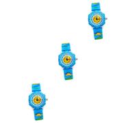 DEARMAMY 3pcs Cartoon Dinosaur Watch for Students Silicone Material Quartz Movement Creative Boy Girl Wristwatch for Everyday Use