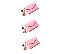 DEARMAMY 3pcs Chic Women's Purse Light Pink Wallet Tassel Pendant Fashion and Practical