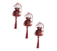 DEARMAMY 3Pcs Chinese Style Sachet Pouch Portable Cotton Cloth Holder with Drawstring for Costume Supply and Small Accessories Storage