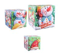 DEARMAMY 3pcs Christmas Favor Boxes Stackable Paper Boxes with Cartoon Prints Sturdy and Quick Assembly for Seasonal Celebrations and Classroom Use