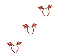 DEARMAMY 3pcs Christmas Hair Hoop Lightweight Bell Headband Festive Deer Antlers Hair Accessories for Holiday Party Favors and Costume Decorations