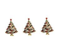 DEARMAMY 3pcs Christmas Tree Brooch Pin for Women Crystal Rhinestone Breastpin with Festive Design Lightweight Xmas Jewelry Accessory for Clothes Bags Holiday Decoration