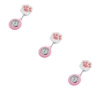 DEARMAMY 3pcs Clip Pocket Watch for Nurses Portable Watch Accurate Movement Cartoon Style for Daily Use Assorted Style