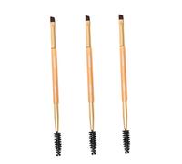 DEARMAMY 3pcs Double Ended Eyebrow Brush with Spiral Eyelash Curler Professional Makeup Tools for Precise Brow Shaping and Lash Application