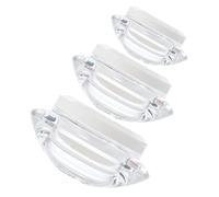 DEARMAMY 3pcs Flying Saucer Cream Bottle Skincare Lids Refillable Hand Dispenser Tins Foam Balm Cosmetics Bottle Tint Glosses Liner Kit Cream Sub Jar Butter Curler Cleanser Vanilla Acrylic