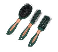 DEARMAMY 3pcs Hair Comb Set Padded Curling Comb Detangling Scalp Massage Brush for Curly and Thick Hair Dark Green Suitable for Daily Styling