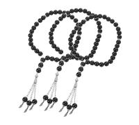 DEARMAMY 3pcs Handmade Islamic Prayer Bead Bracelet Lightweight Portable Rosary Beads for Men Women Stylish Muslim Jewelry Accessory for Meditation and Yoga