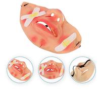 DEARMAMY 3pcs Latex Half Face Mask for Halloween Prank Carnival Season Prop | Scary Creative Creepy Latex, Mysterious Feel, Party Accessory for Masquerade Events and Dress