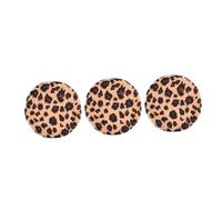 DEARMAMY 3pcs Leopard Print Round Makeup Powder Supple Loose Powder Puff Cosmetics Tool Leopard Printed for Face Dusting Random Color