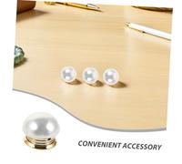 DEARMAMY 3pcs Magnetic Pearl Brooch Buttons White No Sew Safety Pins for Womens Dress Tops Slip Shirt Tightener for Low Neckline Secure Magnet Fix for Loose Lowcut Clothing