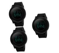 DEARMAMY 3pcs Men's Simple Design LED Digital Electronic Wrist Watch Multifunction Military Quartz Watch for Sports Activities