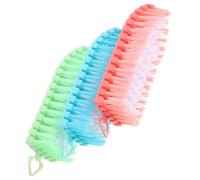 DEARMAMY 3pcs Nail Dust Brush and Multi-Purpose Scrubber Set Flexible Nail Cleaning Brush for Fingernails and Shoe Cleaning Household Use Blue, Green, and Pink Handles