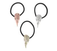 DEARMAMY 3pcs Nordic Viking Crow Skull Hair Bands Design Strong Elastic Ponytail Holders Lightweight Comfortable for Goth Halloween Outdoor Events