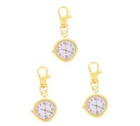 DEARMAMY 3pcs Nurse Watch Fob Watch Elegant for Nurses Easy to Read Design Keychain Belt Bag Suspend Option
