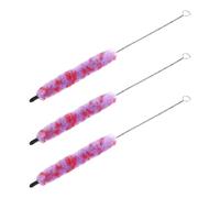 DEARMAMY 3pcs Piccolo Cleaning Brushes Set with Red and Purple Handles, Microfiber Swabs and Internal Brush for Thorough Musical Instrument Maintenance and Flute Cleaning Gear
