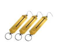 DEARMAMY 3pcs Portable Mechanical Luggage Scale Yellow Handheld Hanging Weight Tool with Hook for Fishing Travel and Suitcase Weighing Vertical Design Heavy-duty Accuracy
