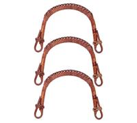 DEARMAMY 3Pcs Replacement Rattan Teapot Handles Brown Pattern 10-13Cm Span Wear-Resistant Teapot Handle Set for Daily Use Kettle Grip Accessories