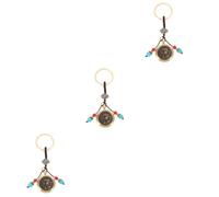 DEARMAMY 3pcs Retro Style Tiger Luck Keyring Rotating Pendant Charming Zodiac Keychain for Key Hanging Ornaments Chic and Fashionable
