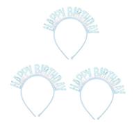 DEARMAMY 3pcs Sparkly Sequin Birthday Headband Shiny Party Hair Accessory for Women and Girls for Birthday Celebrations and Festive Events