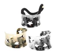 DEARMAMY 3pcs Star Ponytail Buckle Alloy Hollow Hair Tie Holder for Girl Elastic Ponytail Holder Women Hair Accessories