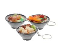 DEARMAMY 3pcs Vivid Simulation Noodle Keychains Cute Food Keyring Pendant for Backpack Fun Novelty Keychain Decorations