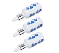 DEARMAMY 3pcs White Ceramic Essential Oil Bottle Dropper Liquid Dispenser for Cosmetics Perfume Serum Makeup Home Use